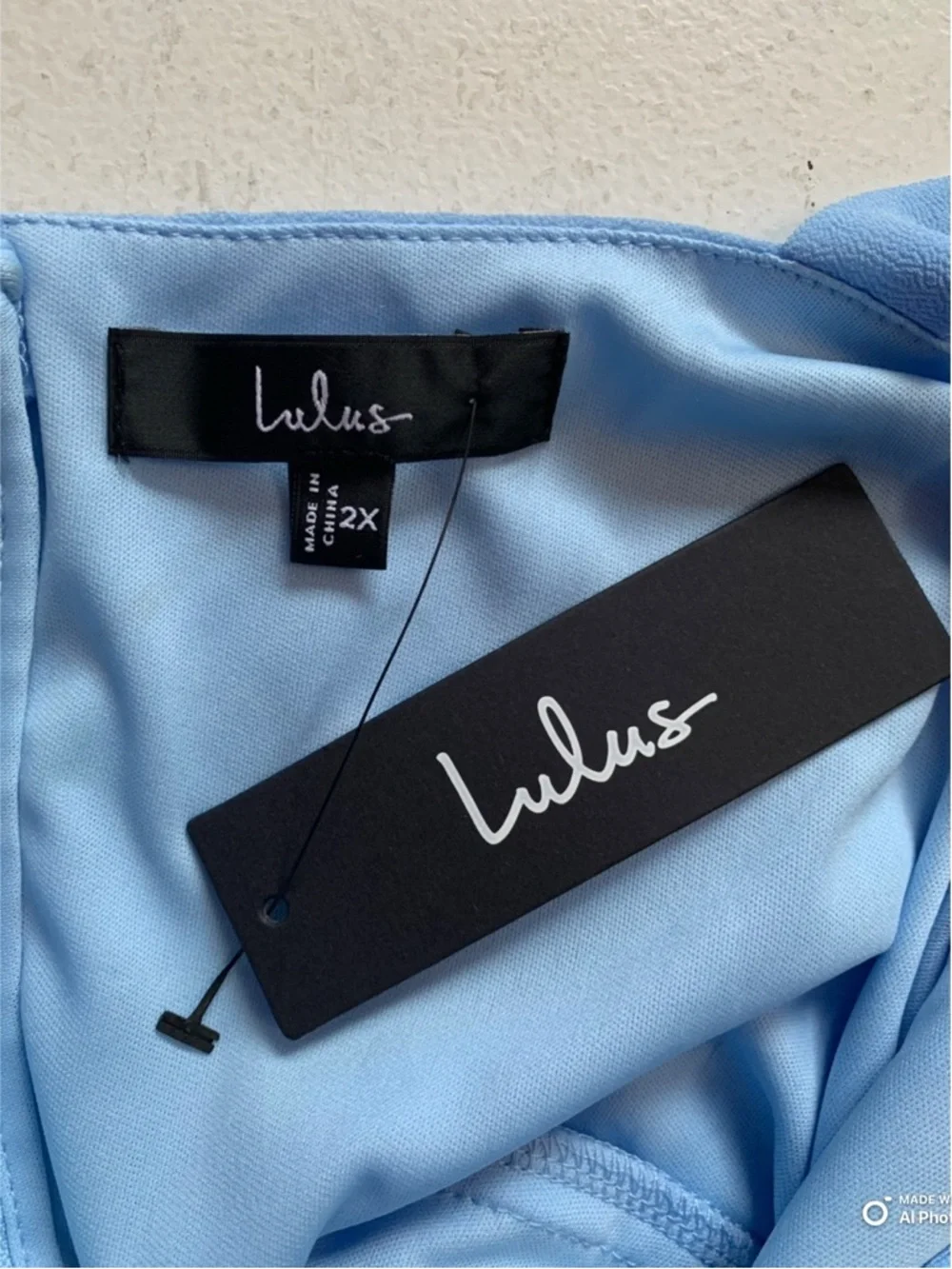 Lulu's Sky Blue Square Neck Maxi Dress with Front Slit